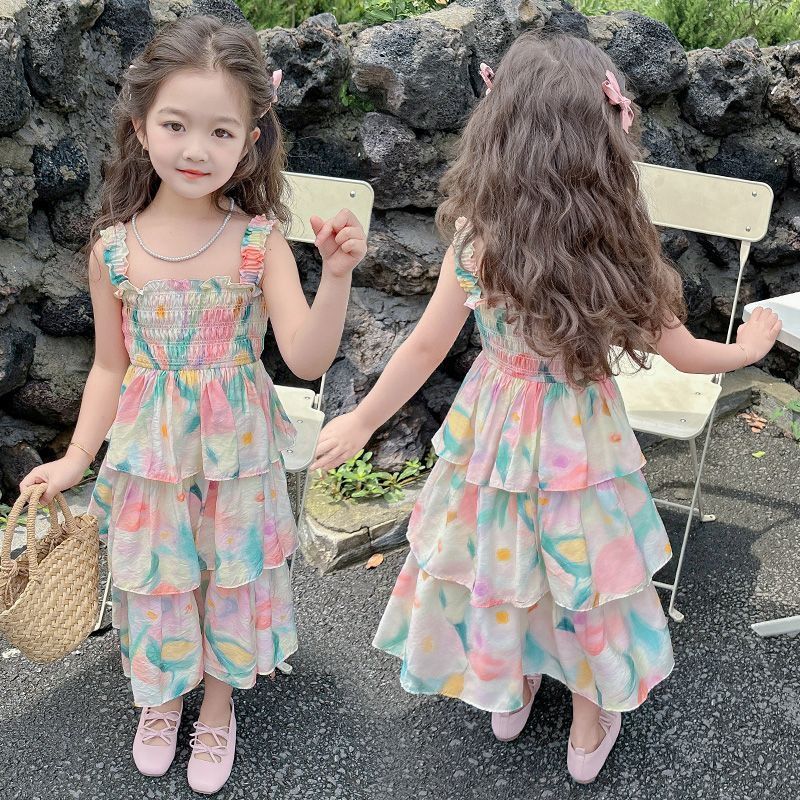 女童夏季连衣裙2026新款夏装洋气裙子儿童夏天吊带裙小女孩公主裙图片