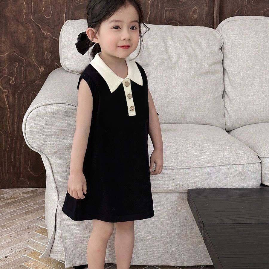 儿童连衣裙夏季新款无袖小黑裙宝宝夏装背心公主洋气女童裙子