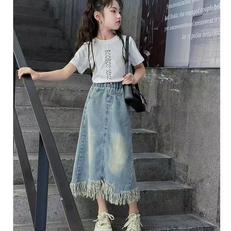 女童牛仔裙2026夏季新款儿童夏装时髦半身裙女大童夏款韩范裙子