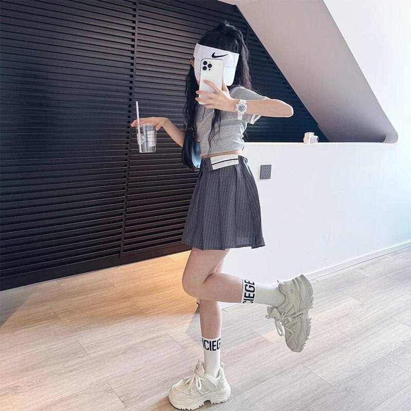 女童半身裙2026新款女大童夏季学院风百褶裙儿童夏天polo衫套装裙