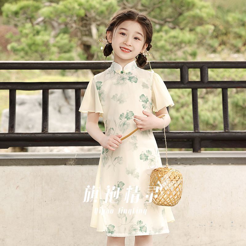 女童旗袍连衣裙2026大小姐女大童夏季新中式儿童旗袍裙民国小女孩