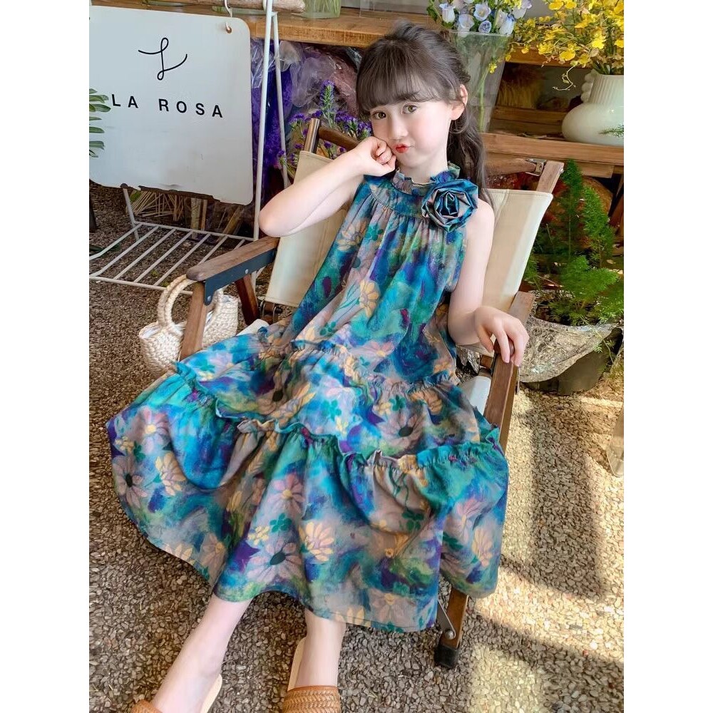 女童夏装连衣裙2026新款夏天裙子儿童露肩公主裙小女孩夏季吊带裙