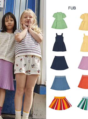 ins风SS25丹麦FUB春夏女宝宝童装儿童针织半身裙连衣裙