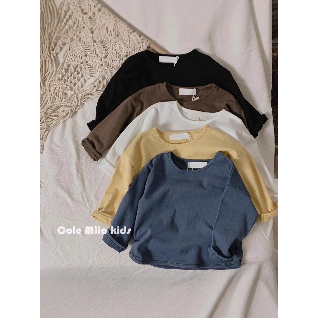 软糯亲肤 儿童T恤纯棉2026新款春装男童女童韩版宽松上衣纯色童装