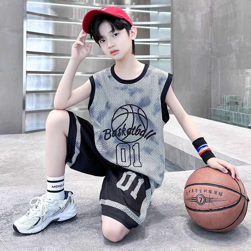男童夏装套装速干篮球服2026新款儿童装男孩夏季短袖运动球衣服潮