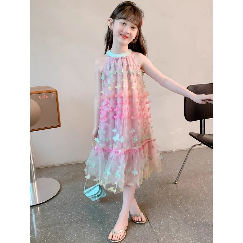女童连衣裙夏装2026新款洋气儿童夏季公主裙网红女孩吊带沙滩裙子