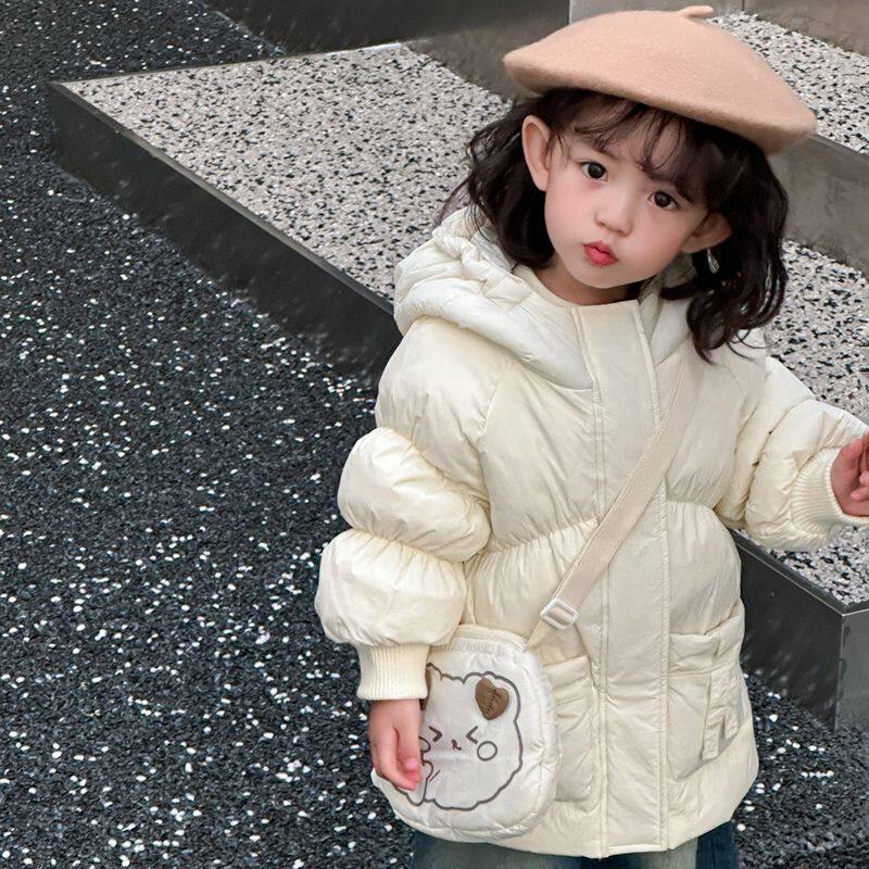 儿童羽绒服女童冬季新款洋气中小童宝宝韩版加厚童装中长款外套