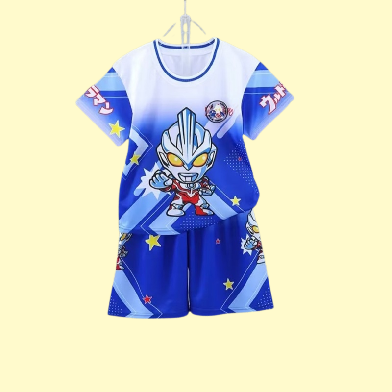 男童银河奥特曼夏装运动短袖夏季套装2026衣服新款薄款儿童两件套