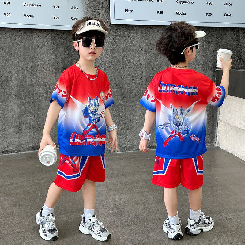 2026男童夏装夏季奥特曼套装男孩衣服小童新款短袖儿童两件套