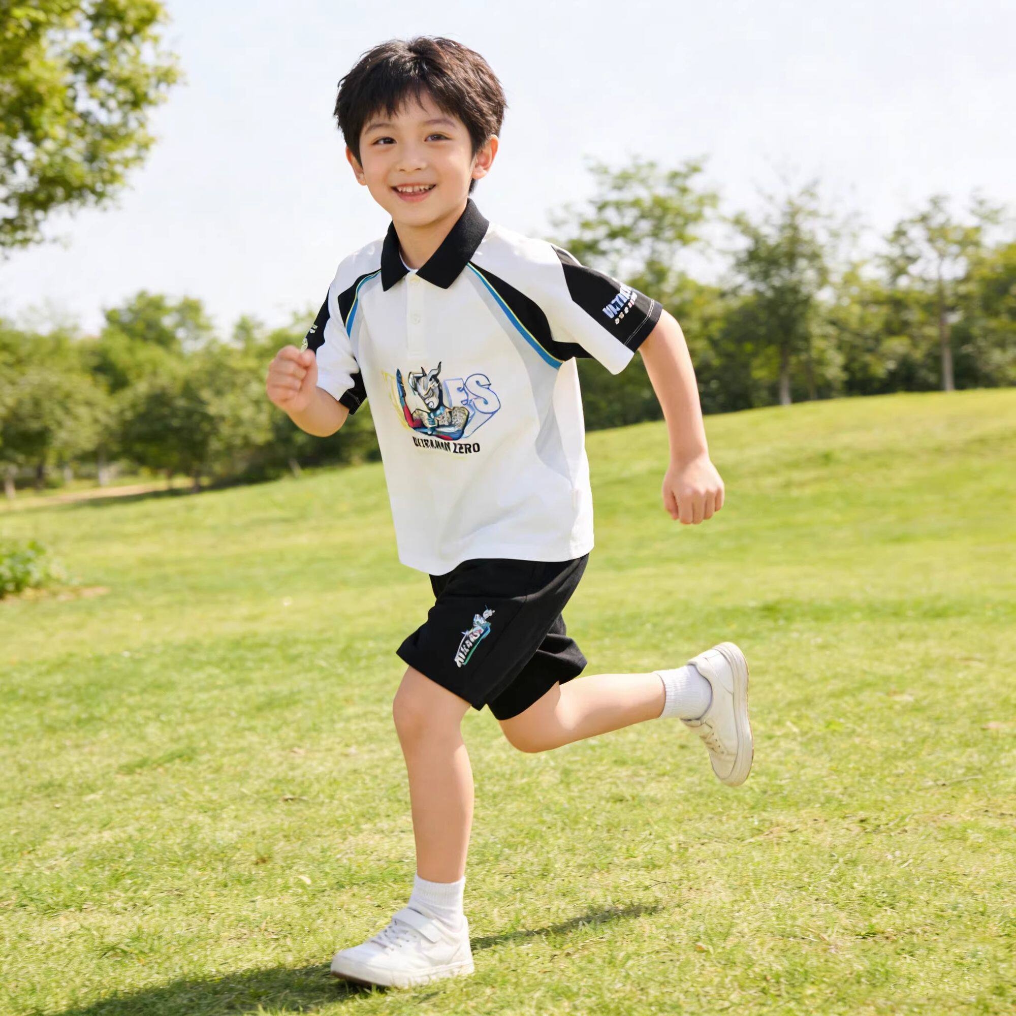 奥特曼商场同款塞罗男童短袖短裤套装polo衫2026新款中童两件套