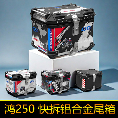 适用钱江鸿250铝合金尾箱FORT后备箱储物箱工具箱大号快拆尾架
