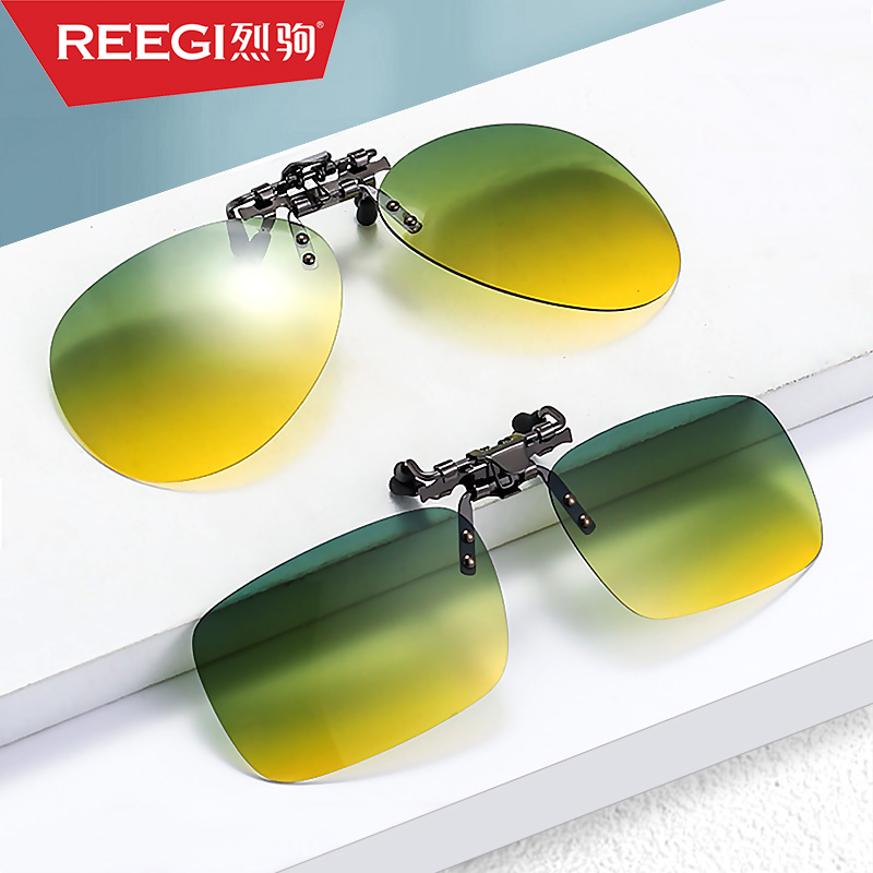 偏光墨镜日夜两用夹片防远光灯