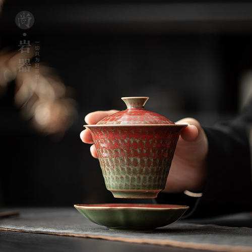 功夫茶具三才碗敬茶杯创意手抓壶