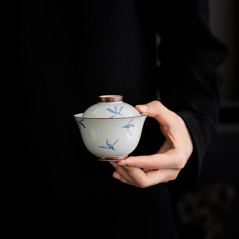复古手绘陶瓷盖碗茶杯手抓泡茶器功夫茶具单个盖碗三才泡茶杯家用,餐饮具,盖碗,淘宝优惠券,粉丝福利购,淘宝优惠卷