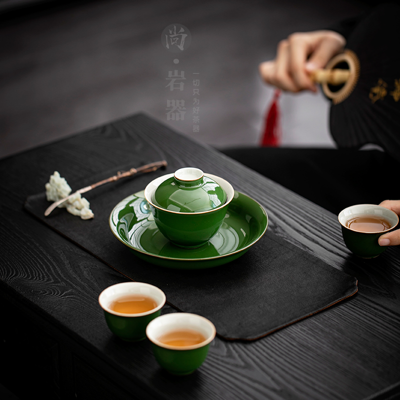 复古盖碗茶杯大号家用陶瓷泡茶碗