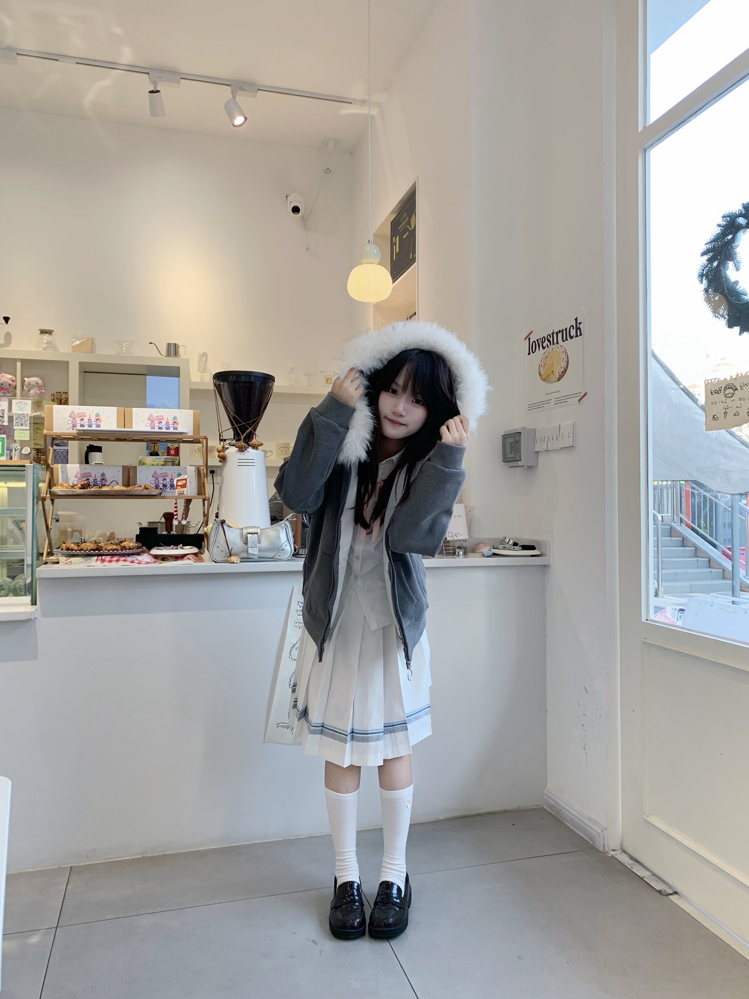 lulucake, кардиган с капюшоном, свитер jk, свободный японский стиль колледжа, универсальная многоцветная куртка со съемным меховым воротником для женщин Изображение 1