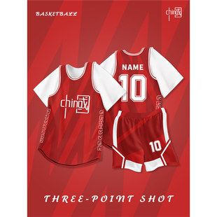 女生篮球服套装定制球衣女美式比赛训练服学生假两件短袖班服订制