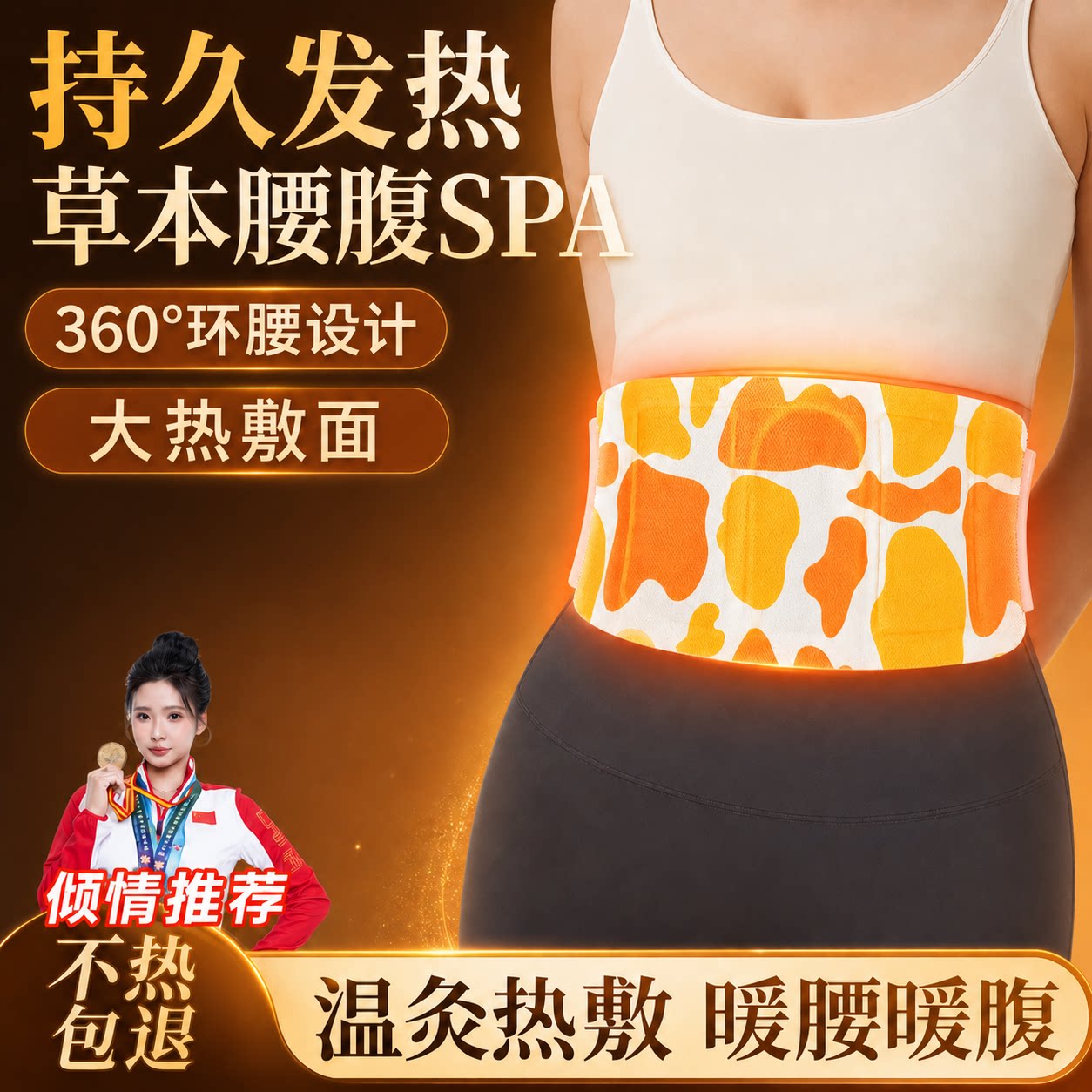 暖腰贴自发热护腰带暖肚子腹部暖宝宝艾草热敷包腰部保暖贴艾灸贴