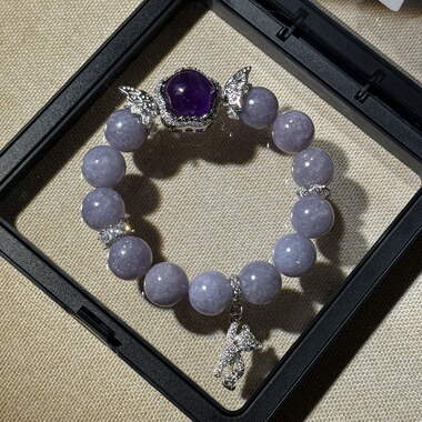 原创乌拉圭星星魔盒+胭紫祖母晶12.6mm天然水晶手串【139】