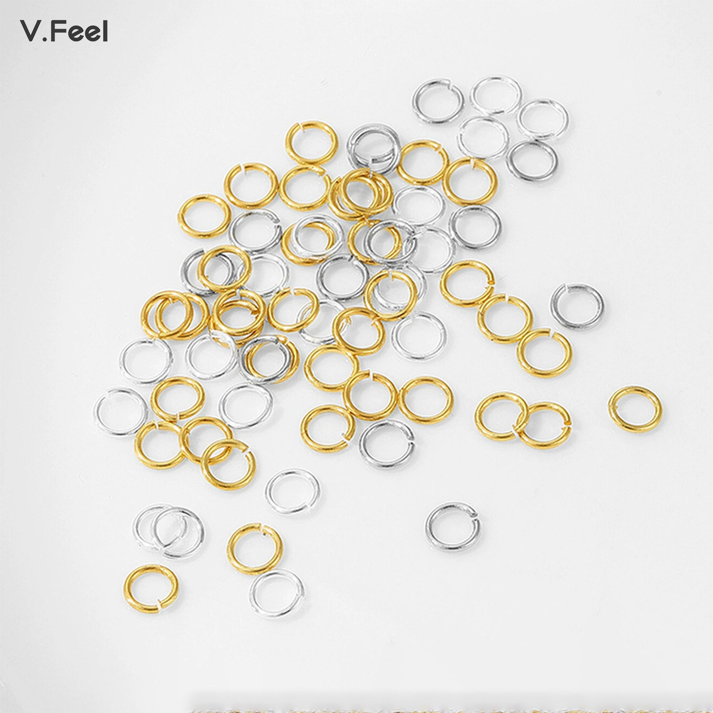 保色开口圈18K包金银白金色单圈开口O圈C圈连接环DIY手作首饰配件