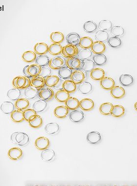 保色开口圈18K包金银白金色单圈开口O圈C圈连接环DIY手作首饰配件