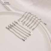 白金色龙虾扣尾链延长链保色爱心链自制手链锁骨项链diy配件材料