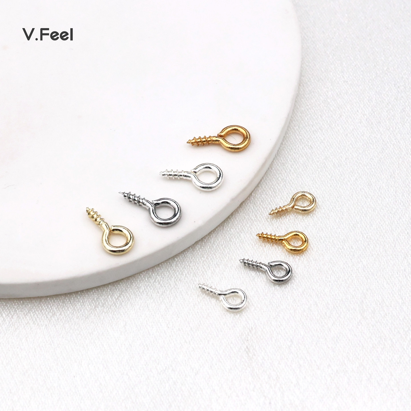 V.Feel铜镀14k羊眼螺丝钉保色9字螺旋针自制吊坠挂环手工diy配件,饰品/流行首饰/时尚饰品新,针,淘宝优惠券,粉丝福利购,淘宝优惠卷
