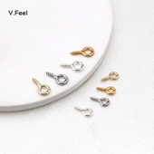 V.Feel铜镀14k羊眼螺丝钉保色9字螺旋针自制吊坠挂环手工diy配件