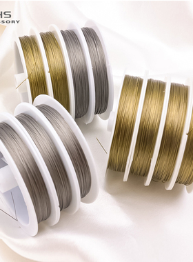 保色钢丝线串珠工具手链引线针珠宝饰品文玩手串DIY饰品配件材料