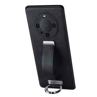 高档指环腕带适用于华为mate60pro手机壳60镜头全包魅特30pro素皮硅胶40防摔mt50支架男商务潮皮革女P60外壳E