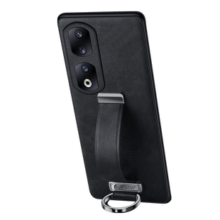 高档腕带支架适用荣耀90pro手机壳荣耀90新款真皮保护套honor80素皮高级感80Pro镜头全包曲面屏防摔男女外壳