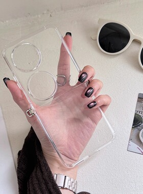 简约透明适用华为p50pocket折叠屏手机壳三星zflip4软n3flip保护套novaflip小米mixflip侧扣zflip5荣耀vflip