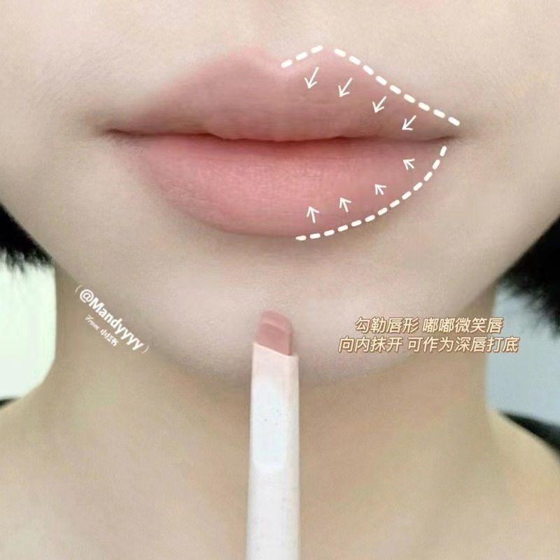 唇线笔勾勒唇形塑形裸色口红笔