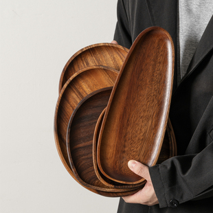 相思木实木中式 不规则托盘木盘点心盘小食盘咖啡器具水果糖果收纳