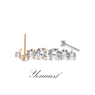 Youuus1钛合金耳针碗底超闪锆石0.8mm粗一个装 养耳高抛光免摘热销