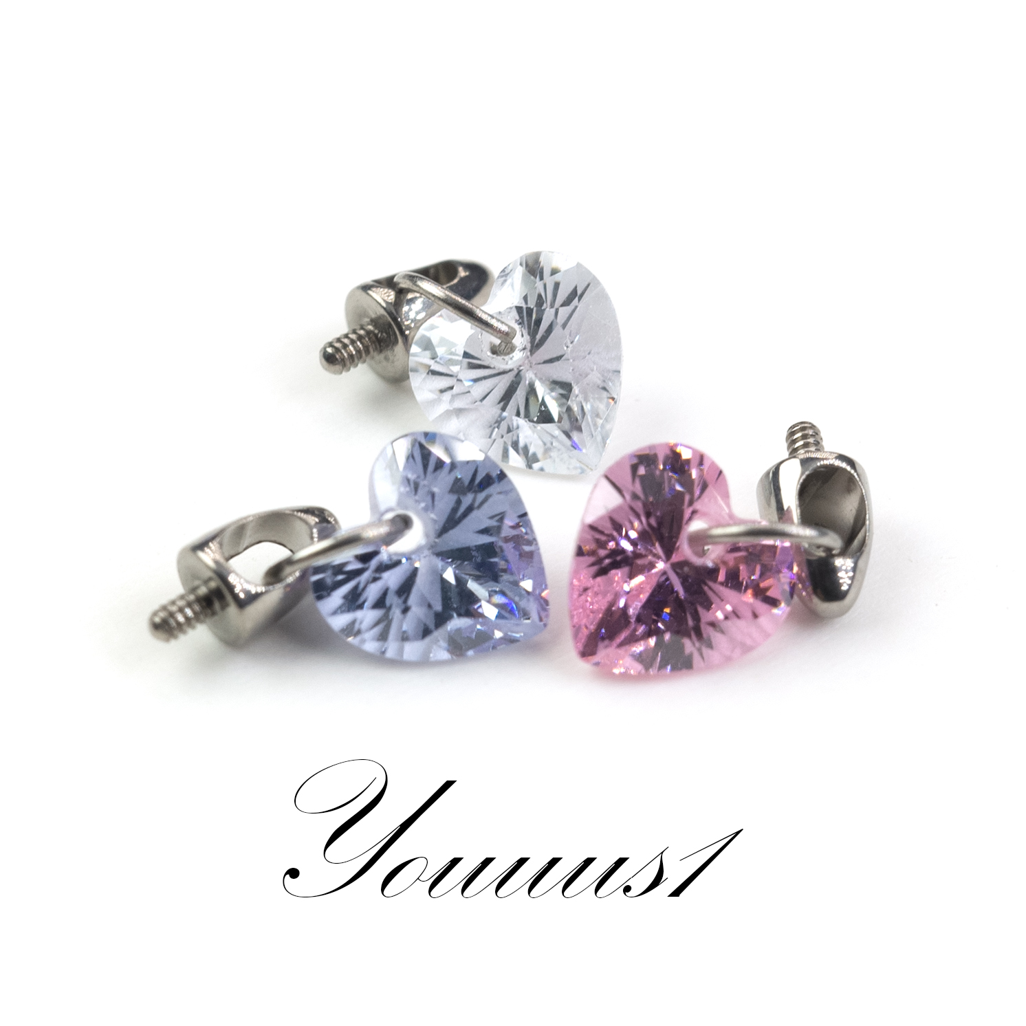 红薯热推超可爱爱心挂坠耳骨钉