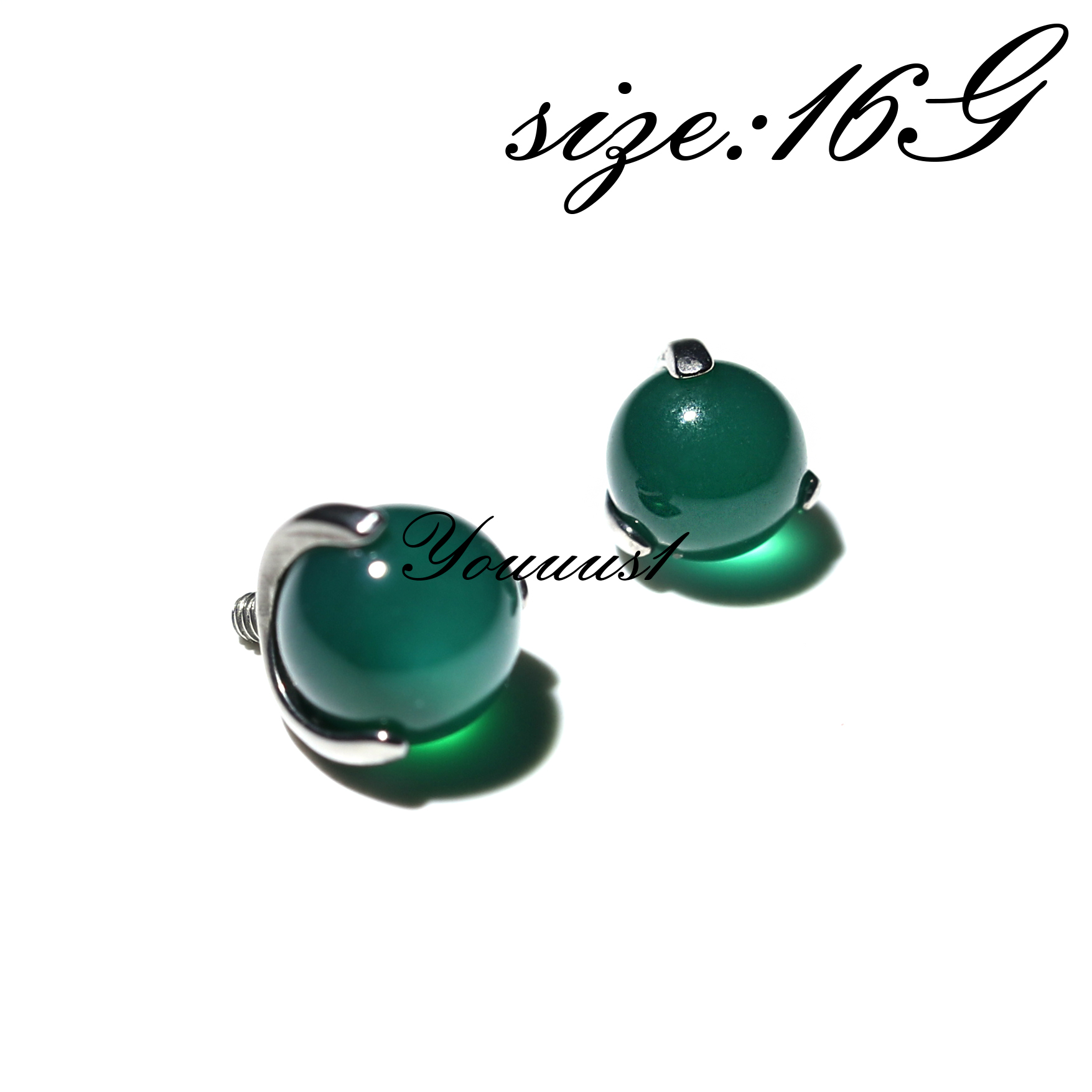 闭眼入系列耳钉钛合金材质玛瑙球