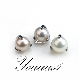 Youuus1钛合金耳钉珍珠爪镶球耳骨钉淡水珍珠4mm植入级一个装热销