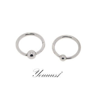Youuus1 钛合金耳环鼻中隔环daith环耳骨环1.2mm粗一个装超轻热销