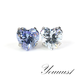 Youuus1钛合金耳钉7mm弧底抓钻镜面抛光超闪7a锆石植入极材质热销