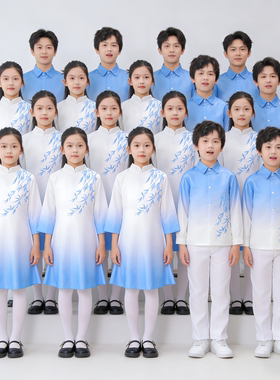 六一儿童爱国合唱演出服小学生红色诗歌朗诵比赛合唱团表演服