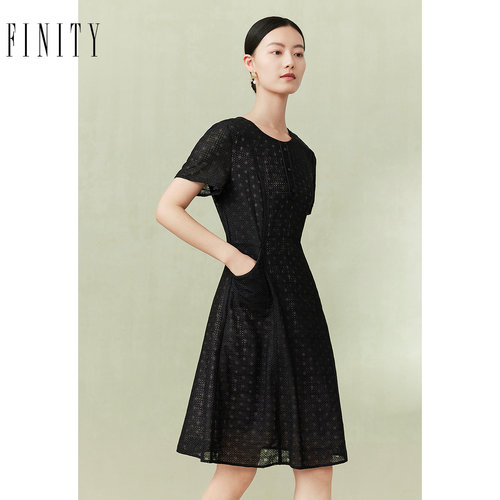 FINITY菲妮迪夏季气质连衣裙设计感休闲中长款裙子女