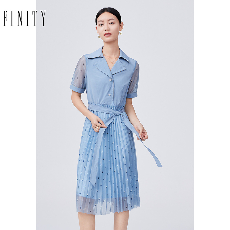 FINITY菲妮迪春夏气质连衣裙女设计感宽松休闲中长款衬衫裙