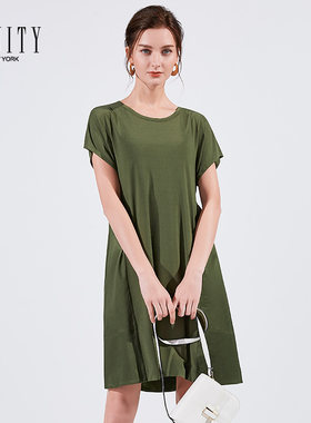 女装简约休闲宽松短袖连衣裙