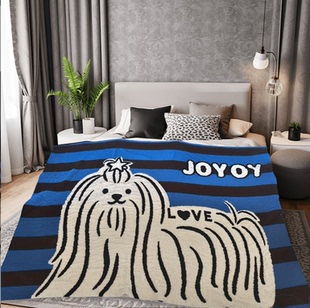 原创设计ins风半边绒沙发盖毯可爱办公室午睡毯子休闲毛毯小毯子