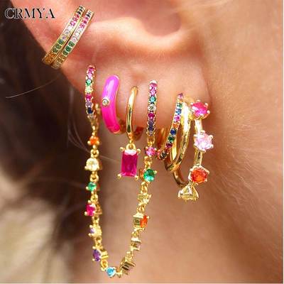 Gold Silver Filled Stud Earrings for Women Vintage Color