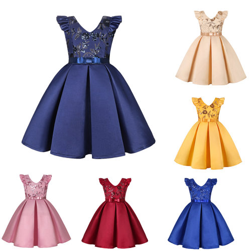 Girls Elegant Wedding Princess Dress Kids Party Formal Dress