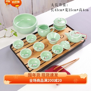 功夫茶具简约干泡盘日式功夫竹制茶盘储水式茶托家用干泡茶台