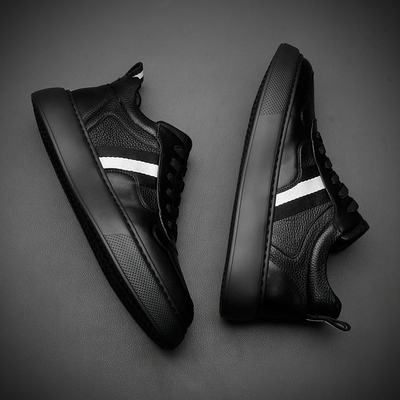 冬季加绒保暖真皮休闲高帮鞋