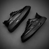 秋季 英伦风时尚 真皮休闲皮鞋 欧洲站男鞋 男款 百搭透气黑色板鞋 潮鞋